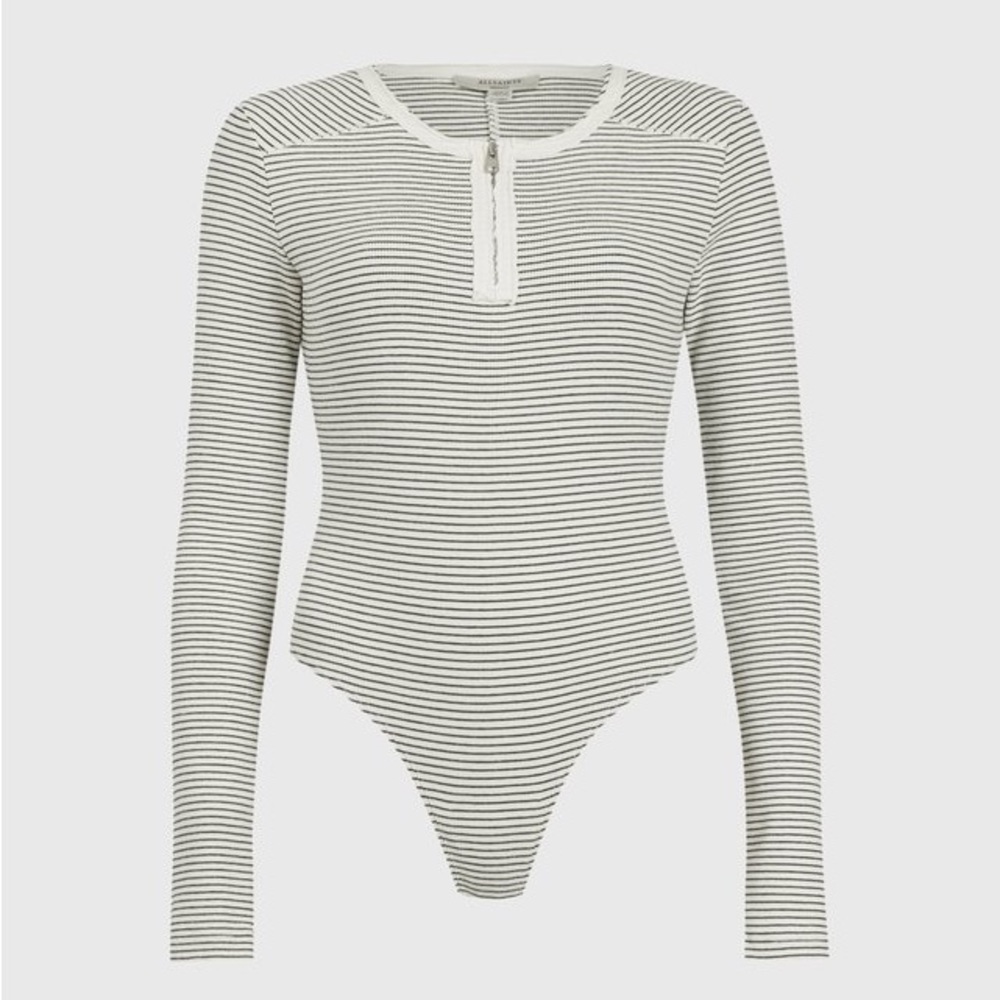 AllSaints Alicia Striped Long Sleeve Bodysuit